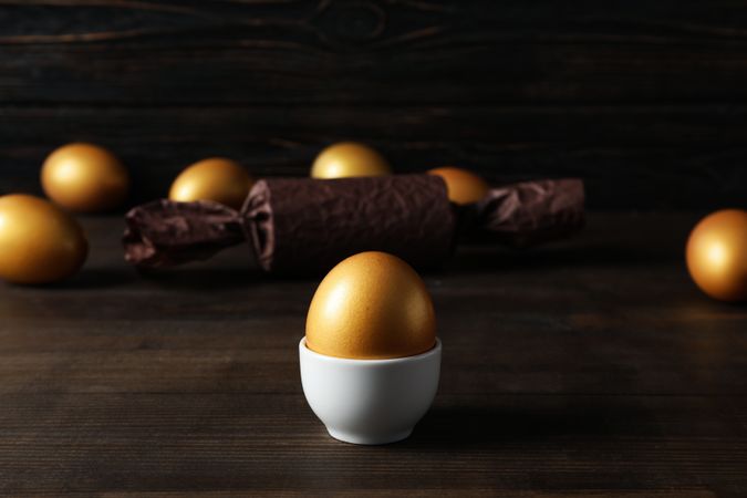 Pension rewards, returns and investment funding concepts, golden eggs
