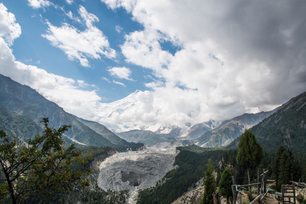 Vast view overlooking Fairy Meadows park in Pakistan
