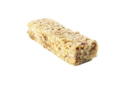 Tasty granola bar isolated on plain background