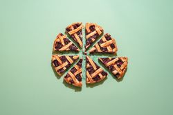Sliced blueberry pie