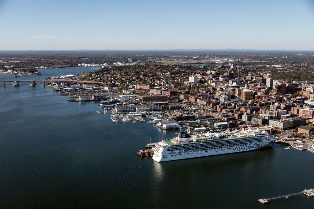 October 2017 aerial view of Portland, Maine