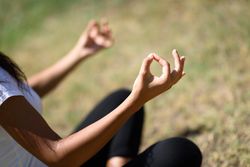 Close up of hands during meditation
