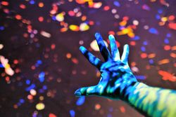 Hand with light projections