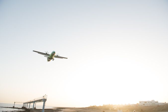 Plane behind security fence