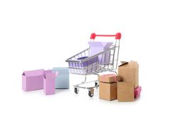 Concept of shopping, discounts, isolated on light background