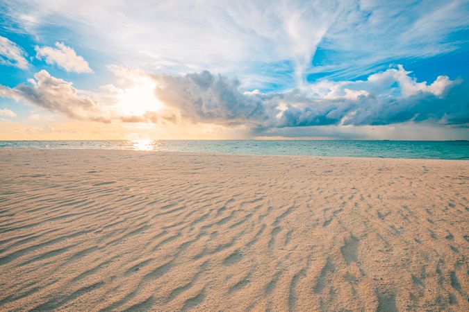 Beautiful beach at sunset