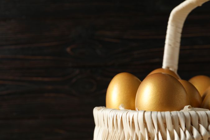 Concept of Richness and prosperity, golden eggs