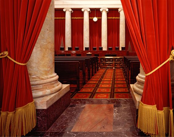 Interior of the United States Supreme Court, Washington D.C.
