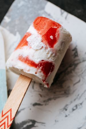 Watermelon and cream popsicle