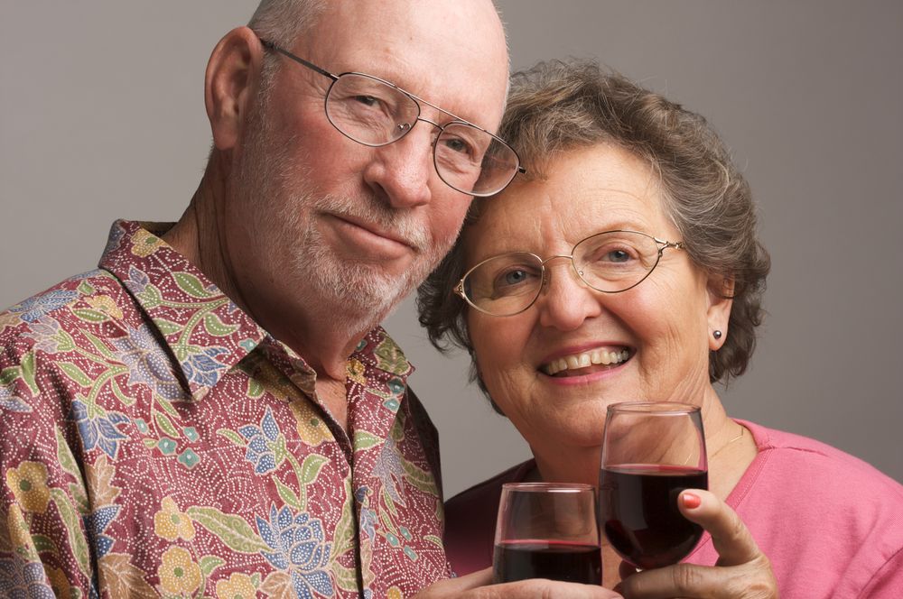 Happy Mature Couple Toasting