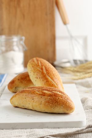 Fresh Whole Grain Sourdough Bread with Flax Seeds