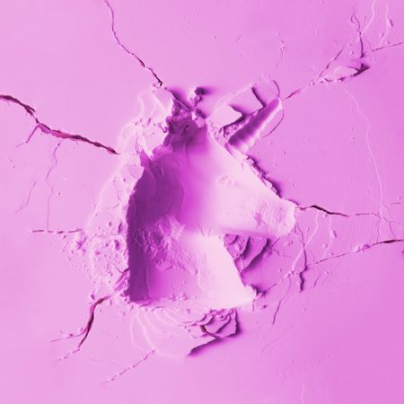 Pink powder texture with unicorn impression