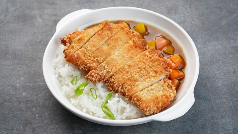 Curry rice with cutlet fried chicken katsu, Japanese Food