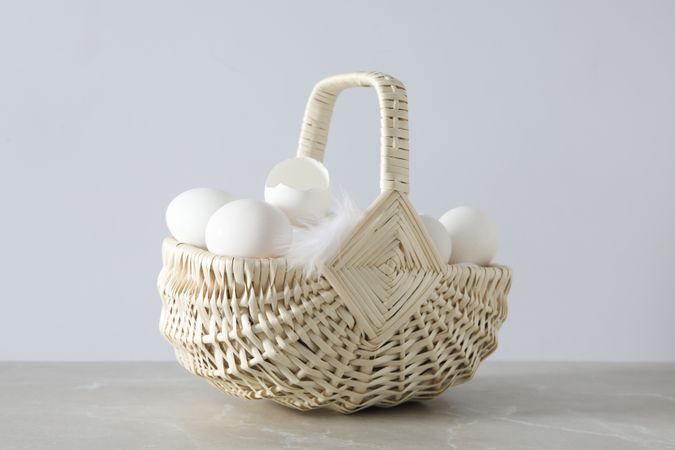 Concept of fresh and natural farm product - eggs