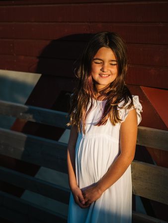 Portrait of adorable girl in sunshine