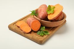 Sweet potato, concept of healthy food, vegetables