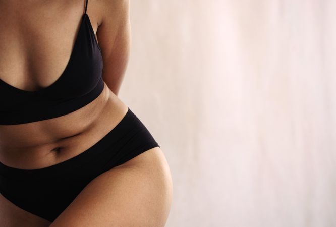 Shot of an anonymous natural female body wearing underwear