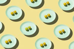 Fresh Yellow plum mirabelle fruit in plate