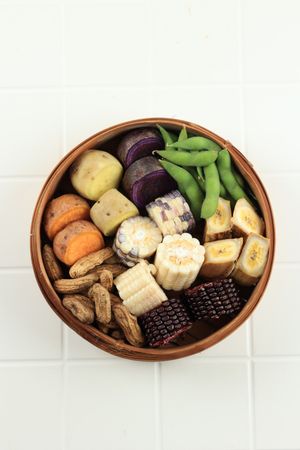Boiled or Steamed Peanut, Edamame, Bananas, Sweet Potato