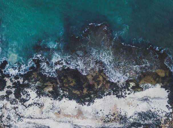Amazing shoreline of ocean from drone