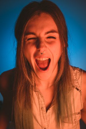 woman screaming