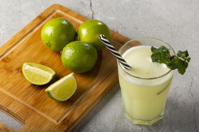 Refreshing lemonade with mint. Lemonade, summer drink.
