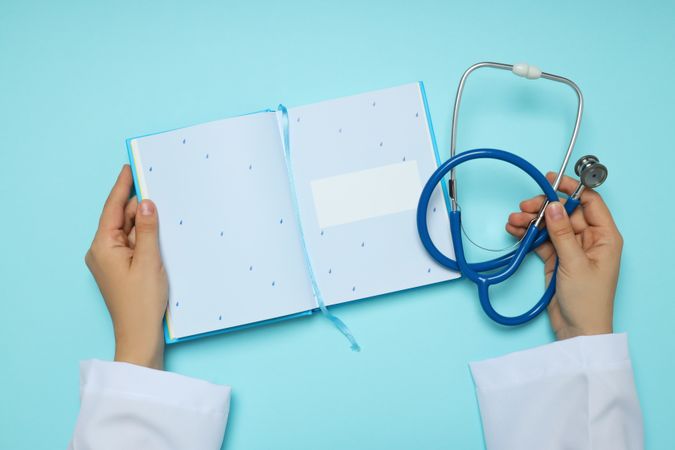 Concept of different professional books - medicine books