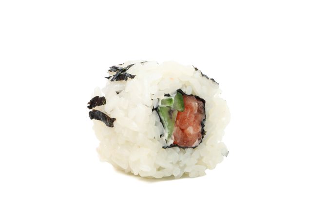 Delicious sushi roll isolated on plain background