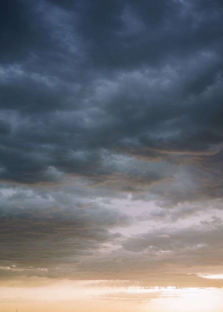 Dark clouds in the sky during sunset
