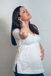 Pregnant woman with neck pain