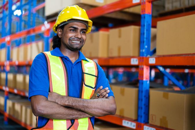 Smiling employee at the factory