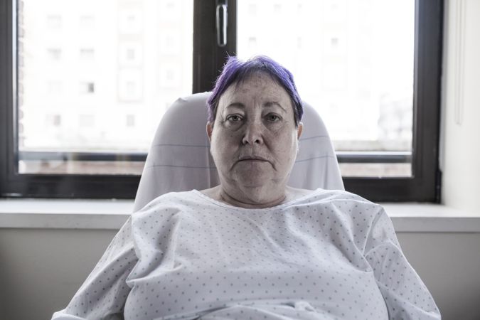 Mature woman hospitalized