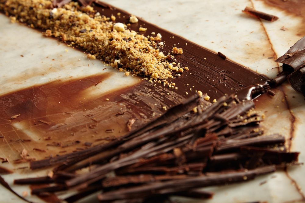 Close up of chocolate shavings