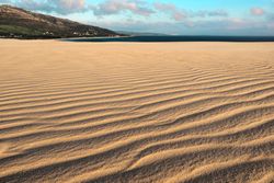 Beautiful sand waves on beach
