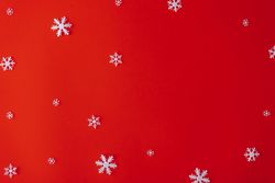 Snowflakes on red background