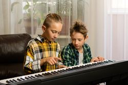 Focused Piano Lesson at Home