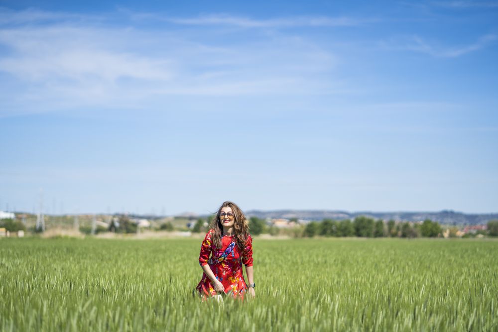 Woman standing in field