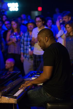Los Angeles, CA, USA- November 13, 2013: Man playing keyboards to an audience