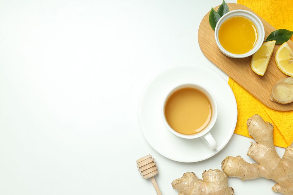 Cold treatment, healthcare concept - tea with ginger