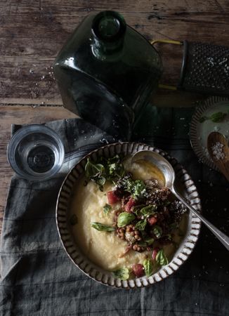 Polenta with vegetarian ragut