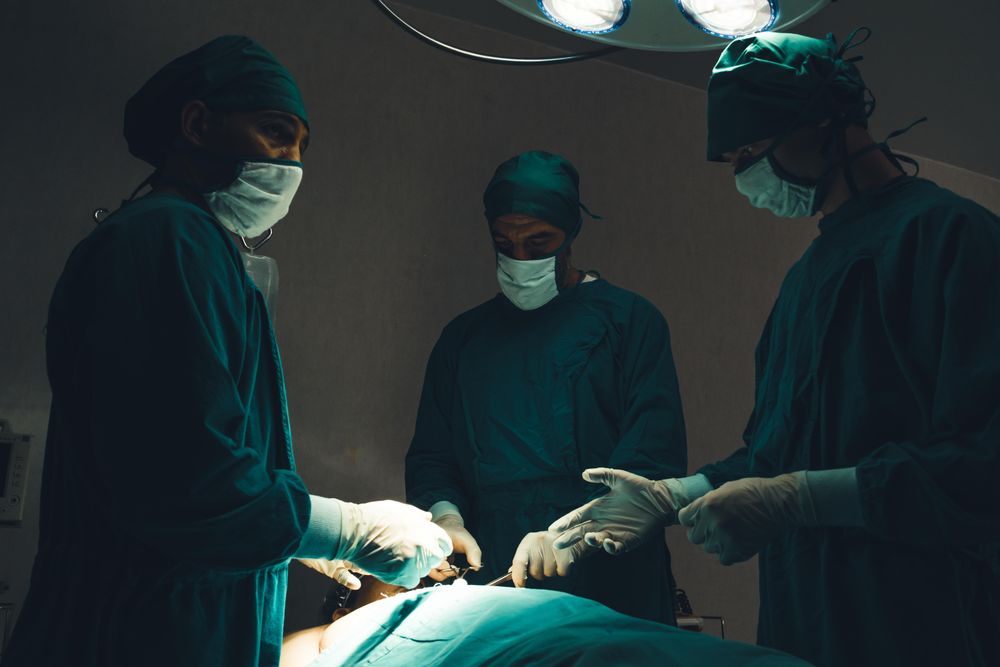 Surgical team at hospital about to begin surgery on patient