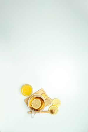 Cold treatment, healthcare concept - tea with ginger