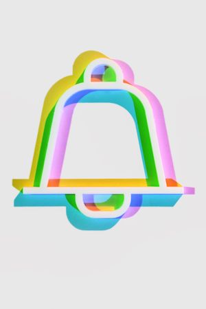 Multi colored alert bell notification