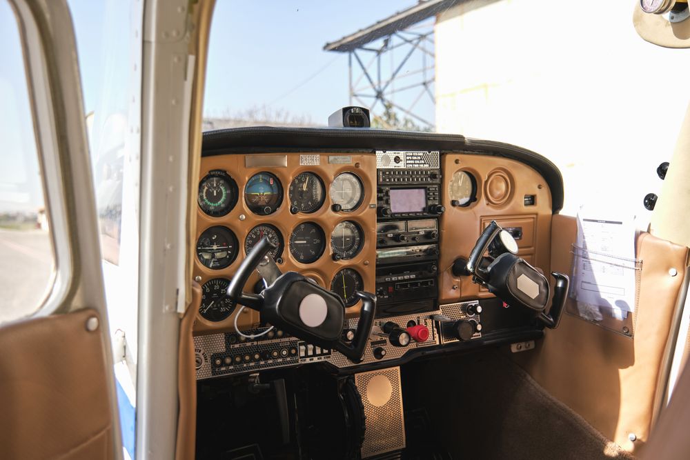 Cockpit dashboard of modern single engine aircraft