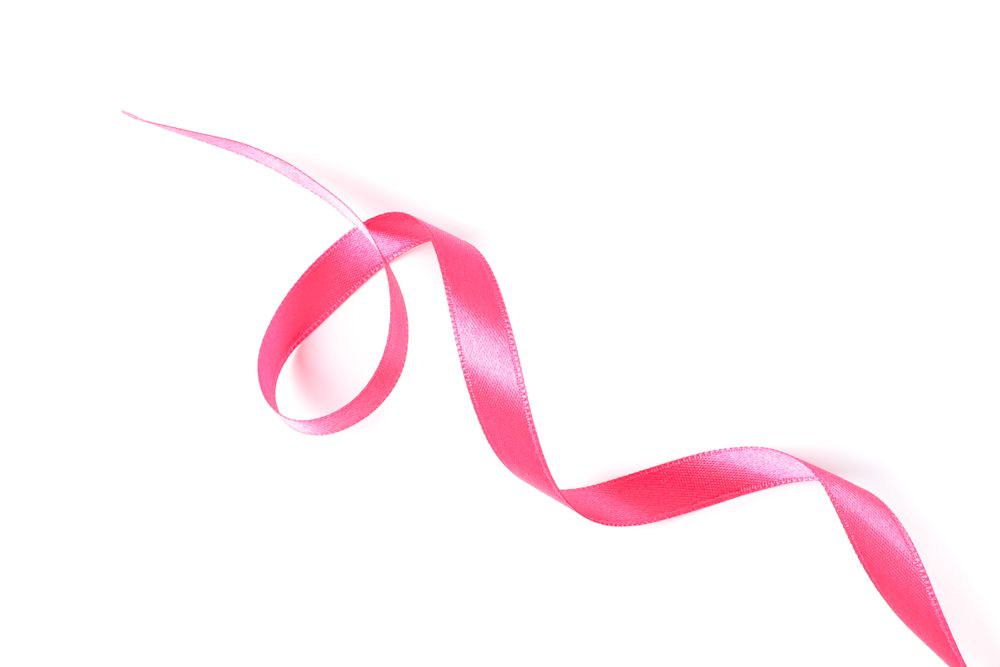 Person ribbon isolated on studio background. Gift concept