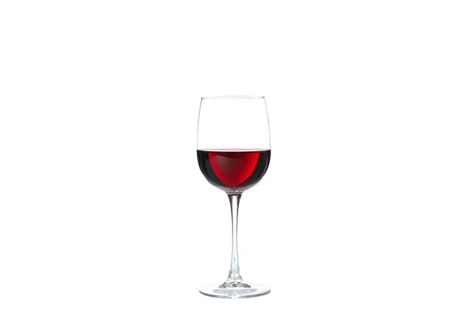 Glass of red wine isolated