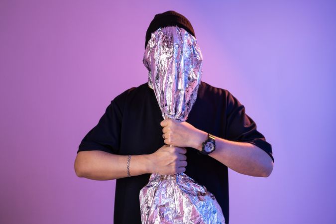 Abstract art human with foil