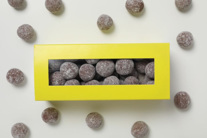 Concept of tasty food, chocolate, top view