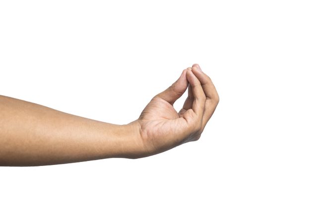 side view of male hand showing italian gesture