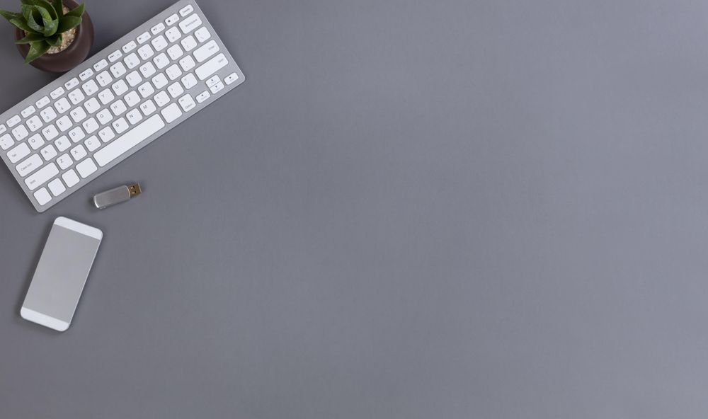Modern clean workspace with new technology for work